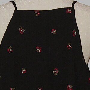 NWT Loft Women's Black, Red & White Floral Top Size PL (C106)